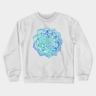 Watercolor Medallion in Ocean Colors Crewneck Sweatshirt